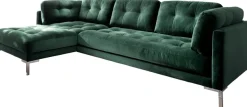 Trends by HG Ecksofa »Landau L-Form« in Cord-Stoff mit Metallfuß