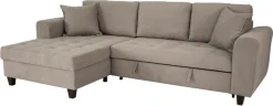 Trends by HG Ecksofa »Moritz L-Form, B: 265 cm« mit Schlaffunktion, Bettkasten & Zierkissen