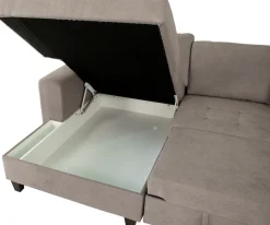 Trends by HG Ecksofa »Moritz L-Form, B: 265 cm« mit Schlaffunktion, Bettkasten & Zierkissen