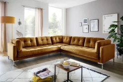 Trends by HG Wohnlandschaft »Landau U-Form« in Cord-Stoff mit Metallfuß