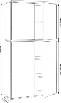 VCM Aktenschrank »Büroschrank Aktenschrank Sideboard Salia 5fach« 1 Stk. tlg.