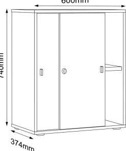 VCM Aktenschrank »Büroschrank Aktenschrank Schiebetüren Salia 2fach« 1 Stk. tlg.