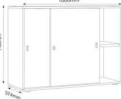 VCM Aktenschrank »Büroschrank Aktenschrank Schiebetüren Salia 2fach« 1 Stk. tlg.