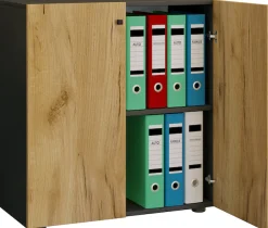 VCM Aktenschrank »Büroschrank Bücher Ordner Aktenschrank Lona 2fach« 1 Stk. tlg.