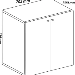 VCM Aktenschrank »Büroschrank Bücher Ordner Aktenschrank Lona 2fach« 1 Stk. tlg.