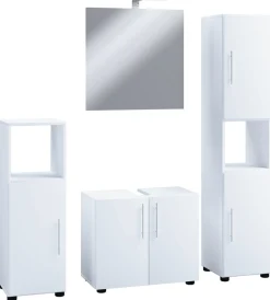 VCM Badmöbel-Set »4-tlg. Badmöbel Set Komplett Badschrank Flandu II« 4 Stk. tlg.
