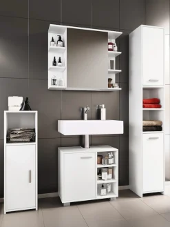 VCM Badmöbel-Set »4-tlg. Komplett Badmöbel Badschrank Set Zalo I« 4 Stk. tlg.