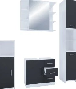 VCM Badmöbel-Set »4-tlg. Komplettset Badmöbel Set Zalo ll« 4 Stk. tlg.