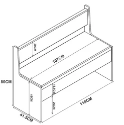 VCM Bank »Holz Eckbank Sitzbank Bank Truhe Esal Breite 110cm« 1 Stk. tlg.