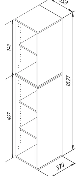 VCM Bücherregal »Holz Büro Regal Bücher Ordner Aktenregal Lona l 5f« 1 Stk. tlg.