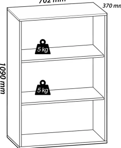 VCM Bücherregal »Holz Büro Regal Bücher Ordner Aktenregal Lona 3f« 1 Stk. tlg.