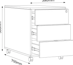 VCM Container »Holz Rollcontainer Bürocontainer Salia 3 Schublade« 1 Stk. tlg.