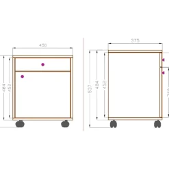 VCM Container »Holz Rollcontainer Bürocontainer Schublade Masola« 1 Stk. tlg.
