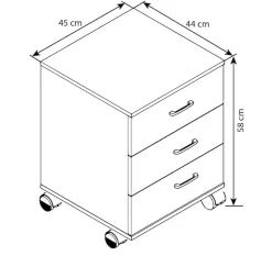 VCM Container »Holz Rollcontainer Bürocontainer Schublade Tobila« 1 Stk. tlg.