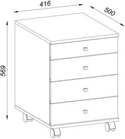 VCM Container »Rollcontainer Bürocontainer Schublade Lona 50 cm« 1 Stk. tlg.