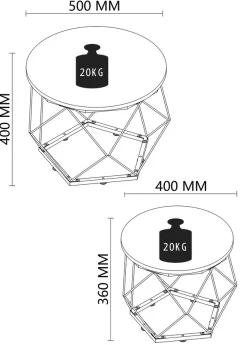 VCM Couchtisch »2er Set Beistelltisch Sofatisch Helaro M« 2 Stk. tlg.