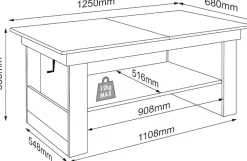 VCM Couchtisch »Holz Couchtisch Kobila höhenverstellbar ausziehbar« 1 Stk. tlg.