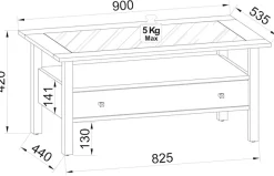 VCM Couchtisch »Holz Sofatisch Couchtisch Schublade Lingis L« 1 Stk. tlg.