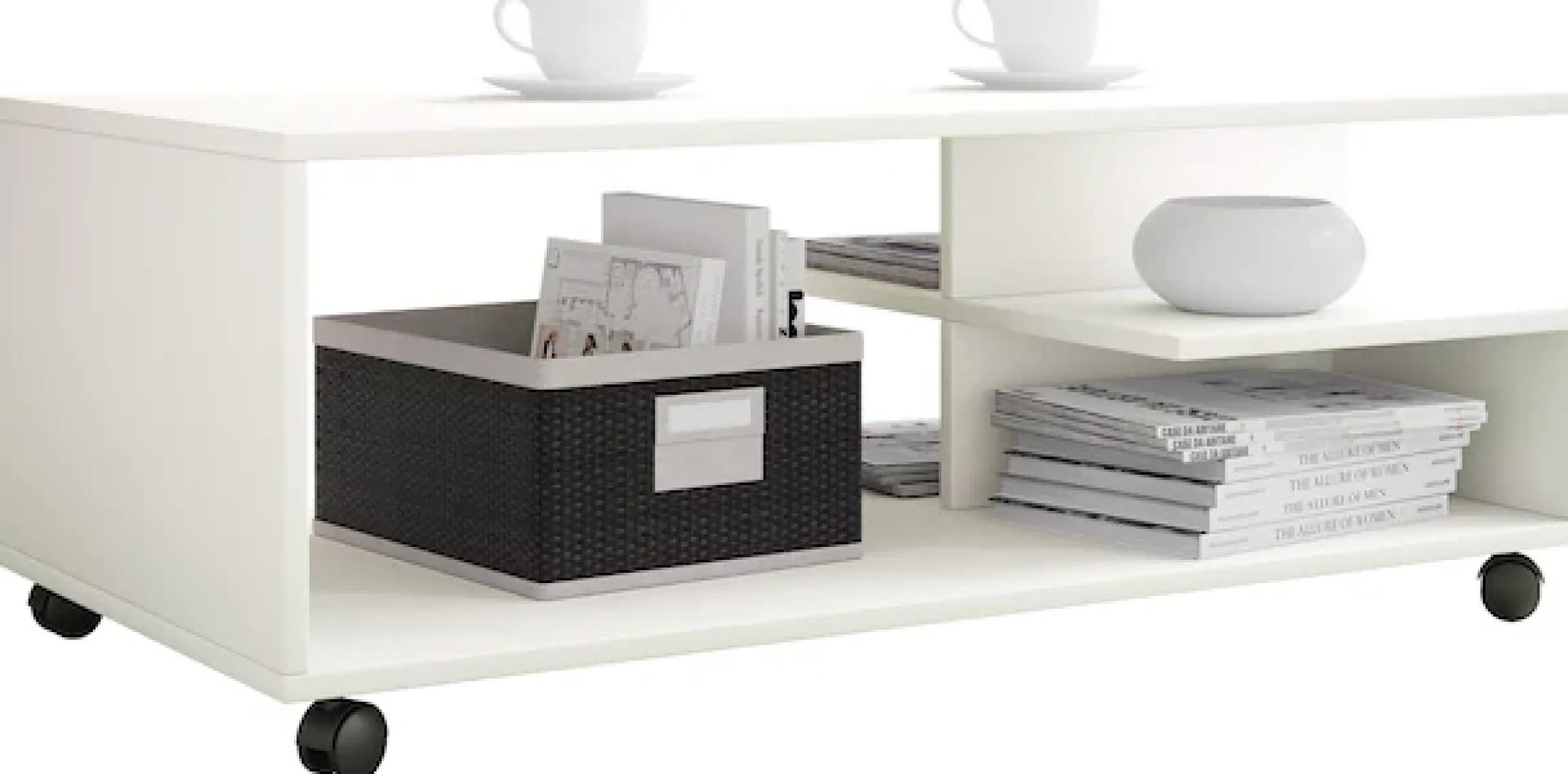 VCM Couchtisch »Holz Sofatisch Couchtisch Rollen rollbar Stango XL« 1 Stk. tlg.