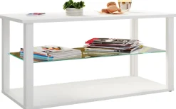 VCM Couchtisch »Holz Sofatisch Couchtisch Glas Tisch Wanilo L« 1 Stk. tlg.