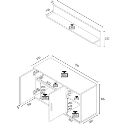 VCM Garderobenschrank »Diele Garderoben Set Schuhschrank Sitzbank Gados L« 2 Stk. tlg.