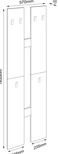 VCM Garderobenschrank »Holz Set Dielenmöbel Gardeobe Kleiderhaken Salia M« 1 Stk. tlg.