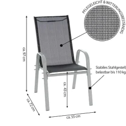 VCM Gartenstuhl »4er Stapelstuhl Gartenstuhl Outdoor Stuhl Garten« () 4 Stk.