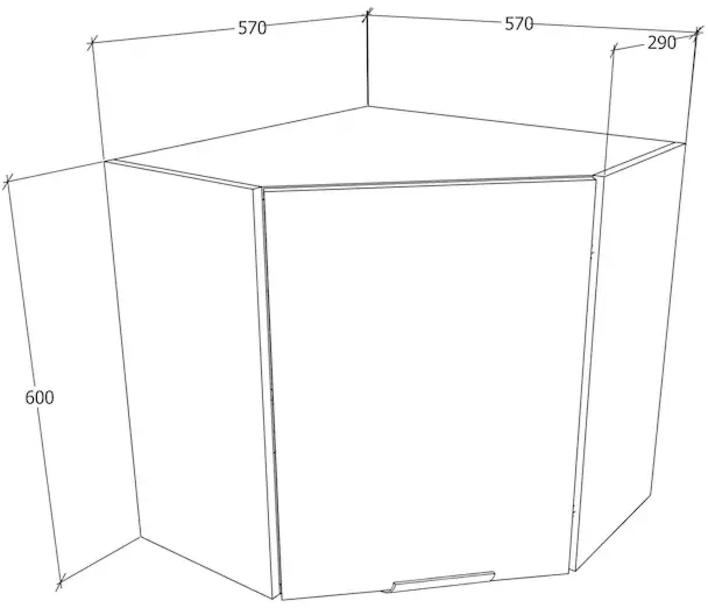 VCM Hängeschrank »Eckschrank Küchenschrank Hängeschrank Küche Fasola« 1 Stk. tlg.