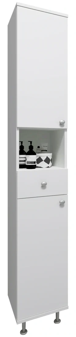 VCM Hochschrank »Badmöbel Hochschrank Badschrank Schublade Nilosi« 1 Stk. tlg.