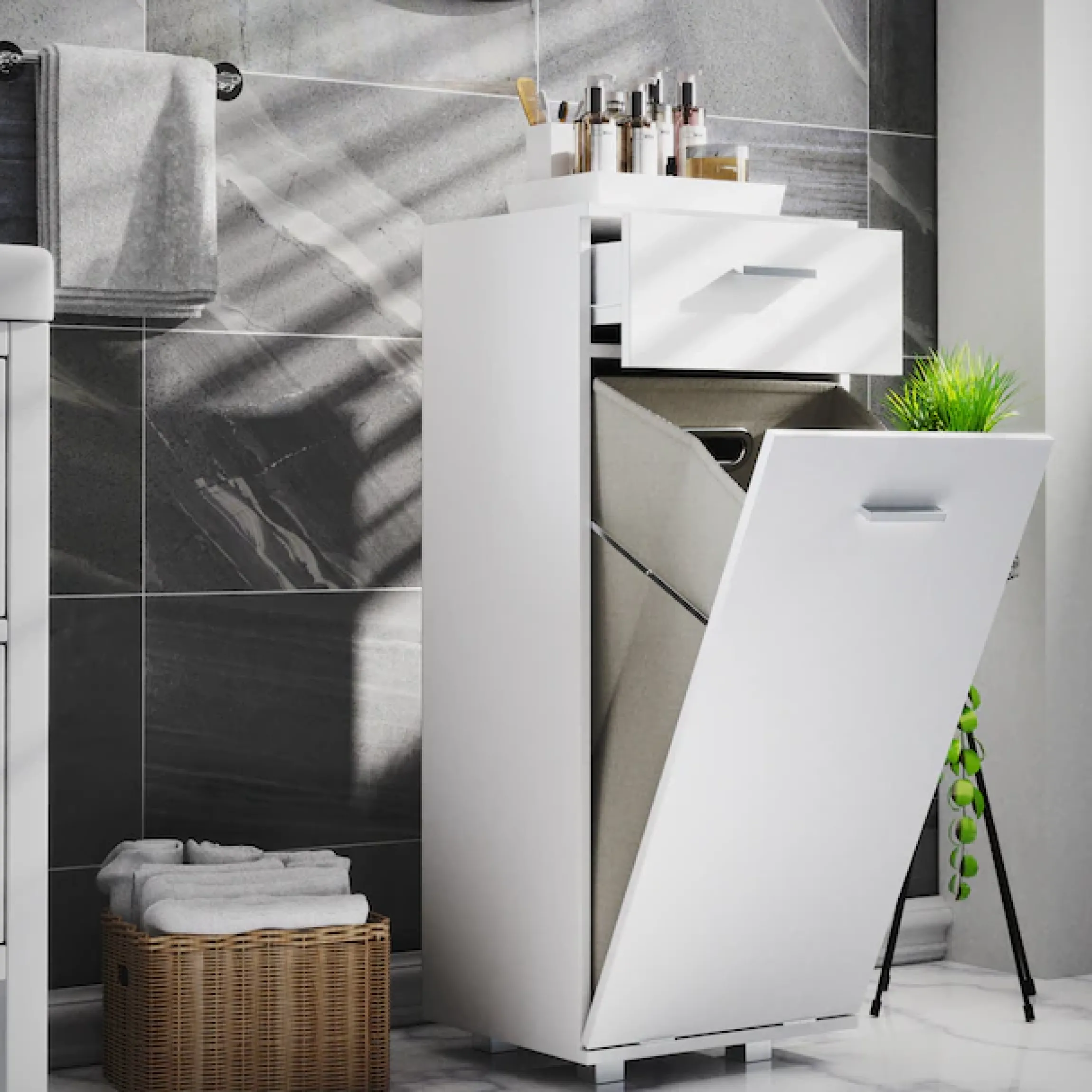 VCM Hochschrank »Wäscheschrank Wäschetruhe Wäschebox Zalo S« 1 Stk. tlg.