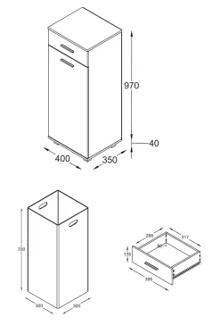 VCM Hochschrank »Wäscheschrank Wäschetruhe Wäschebox Zalo S« 1 Stk. tlg.