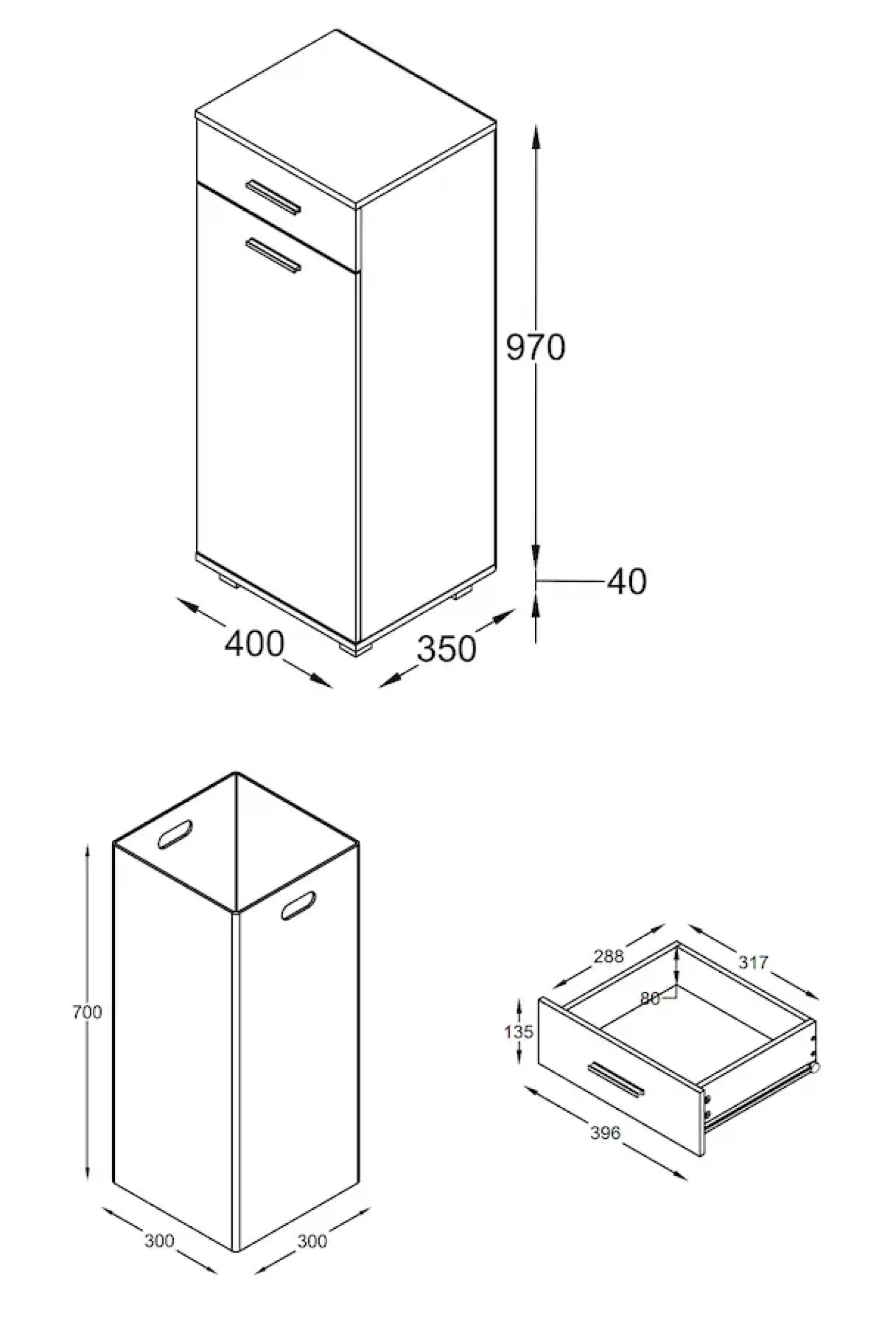 VCM Hochschrank »Wäscheschrank Wäschetruhe Wäschebox Zalo S« 1 Stk. tlg.