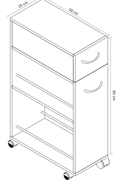 VCM Küchenbuffet »Nische Küchenwagen Sevierwagen Tusal Schublade« 1 Stk. tlg.