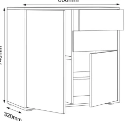 VCM Kommode »Holz Kommode Sideboard Salia Breite 80 Schublade« 1 Stk. tlg.
