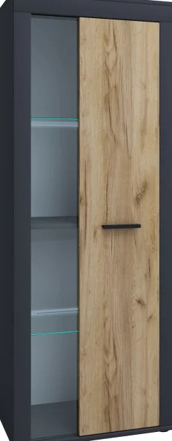 VCM Kommode »Schrank Vitrine Wohnzimmer Holz Glas Usilo« 1 Stk. tlg.