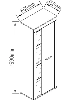 VCM Kommode »Schrank Vitrine Wohnzimmer Holz Glas Usilo« 1 Stk. tlg.