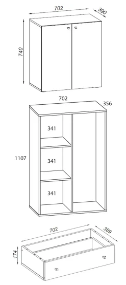 VCM Mehrzweckschrank »Holz Besenschrank Staubsauger Putzschrank Lona S« 1 Stk. tlg.