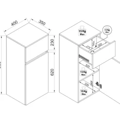 VCM Midischrank »Badschrank Hängeschrank Schublade Cosila 85x30x32« 1 Stk. tlg.
