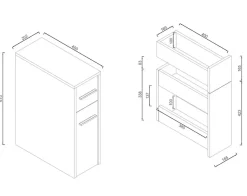 VCM Midischrank »Holz Badmöbel Nischenschrank Raumteiler Bad Zalo« 1 Stk. tlg.