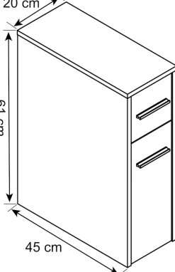 VCM Midischrank »Holz Badmöbel Nischenschrank Raumteiler Bad Zalo« 1 Stk. tlg.