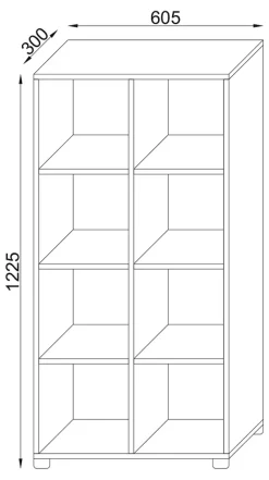 VCM Midischrank »Holz Badmöbel Raumteiler Badregal Benos-2x4« 1 Stk. tlg.