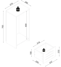 VCM Midischrank »Midischrank Schubladen Flonali 76 x 38 x 28 cm« 1 Stk. tlg.