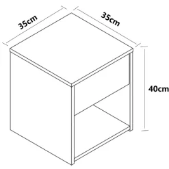 VCM Nachttisch »Holz Nachttisch Nachtschrank Schublade Sledo Mini« 1 Stk. tlg.
