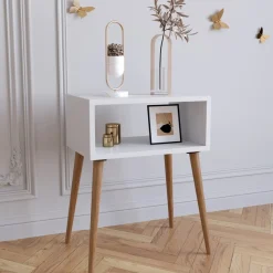 VCM Nachttisch »Holz Retro Nachttisch Beistelltisch Singol M« 1 Stk. tlg.