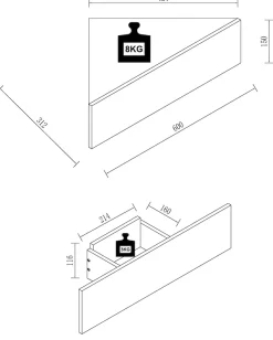 VCM Nachttisch »Holz Wandschublade Eckregal Nachttisch Usal S« 1 Stk. tlg.