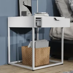 VCM Nachttisch »Metall Nachttisch Beistelltisch Schublade Flokas S« 1 Stk. tlg.