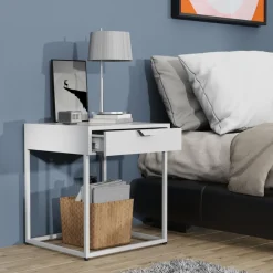 VCM Nachttisch »Metall Nachttisch Beistelltisch Schublade Flokas S« 1 Stk. tlg.