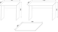 VCM Schreibtisch »Holz Eckschreibtisch Winkeltisch Masola« 1 Stk. tlg.