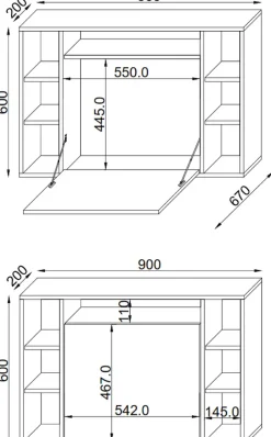 VCM Schreibtisch »Holz Hänge Schreibtisch Wandschreibtisch Wandila« 1 Stk. tlg.