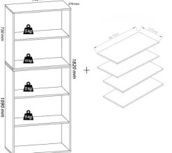 VCM Schuhschrank »XXL Holz Großer Schuhschrank Schuhregal Lona 9« 1 Stk. tlg.